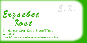 erzsebet kost business card